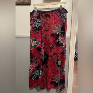 NWOT Vintage WD.NY Maxi Floral Graphic and Glitter Thread Skirt